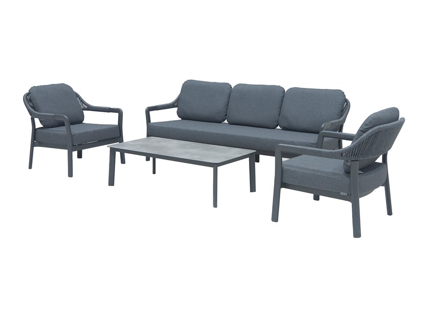Capri 3 Seater Sofa with Rectangle Coffee Table & 2 Armchairs